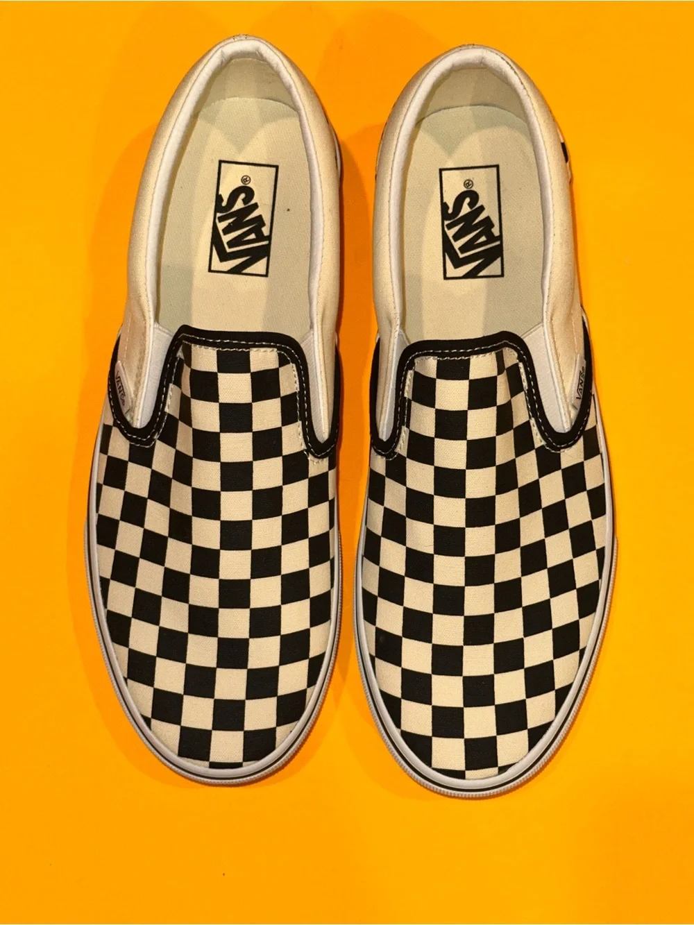 VANS CHECKERBOARD SLIP-ON BLACK / OFF WHITE 721356 Sneakers Men’s 10 US NEW
